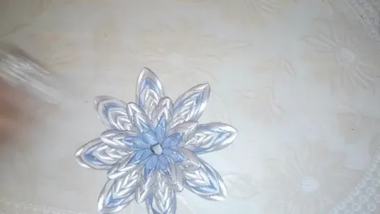 Новогодняя Снежинка канзаши, МК _ DIY Kanzashi Christmas Snowflake