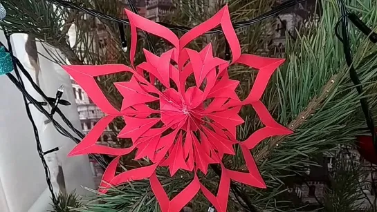 Как сделать объёмную снежинку. Снежинка 3D из бумаги. Paper snowflake