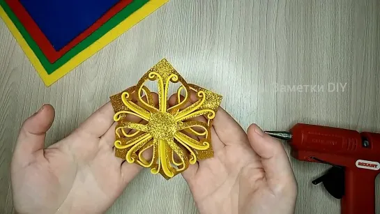 Простой способ сделать снежинку из фоамирана _ Glitter foam sheet crafts _ Paper snowflake