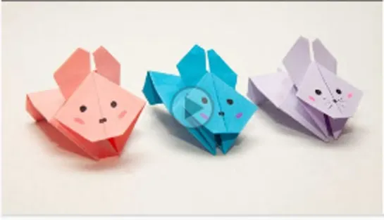 ОРИГАМИ Зайчик из бумаги _  Прыгающий зайчик оригами _ Origami Jumping Paper Rabbit