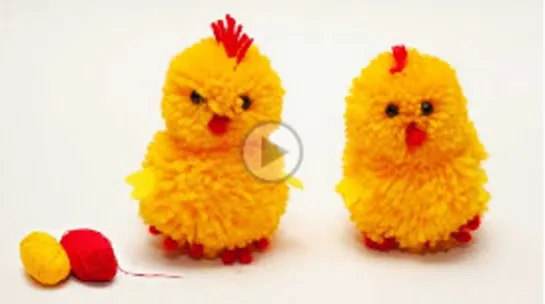 How to Make Yarn Chicken _ Easy Pom Pom Chicken Making Idea with Fingers _ DIY Pom Pom Chick