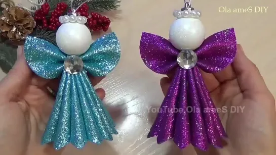 😇 АНГЕЛ из Фома ЛЕГКО и БЫСТРО 😇 НОВОГОДНИЕ ИГРУШКИ Своими Руками 😇 DIY Christmas Angel _ Ola ameS