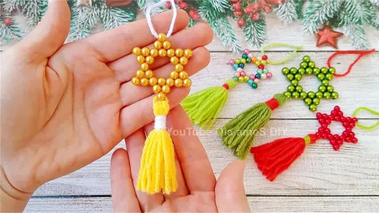 ⭐🎄 Its so Beautiful ❤️️ Superb Christmas Craft Idea with Wool and Beads - DIY Easy Christmas Crafts