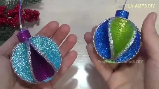 ⭐ Супер ПРОСТЫЕ НОВОГОДНИЕ ИГРУШКИ⭐ Своими Руками из Глиттерного Фоамирана⭐DIY Christmas Decore