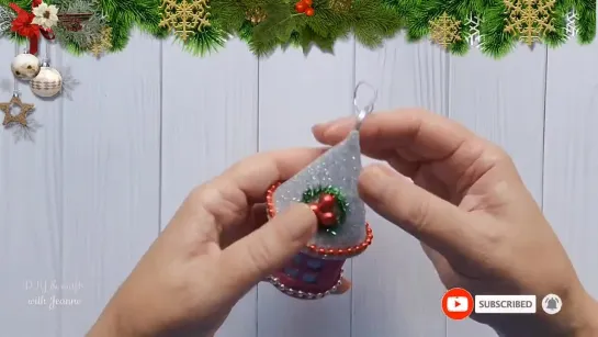 Домик на елку из фоамирана своими руками - это очень просто _ Glitter Christmas Tree Decoration