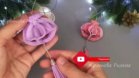 Новогодние игрушки из глиттерного фоамирана, легко и просто!! 🎄Glitter foam ornaments 🎄 Glitter foam