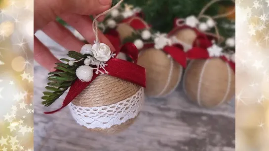 DIY Как сделать елочный шар из бечёвки_Мастер класс _ Basis for the Christmas ball