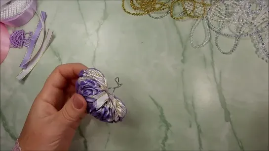 Ёлочные игрушки из атласных лент, Сердечко своими руками 🎄 diy christmas ornaments diycraft