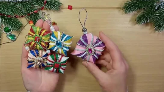 Всего из двух квадратов🎄 Как легко сделать новогоднюю игрушку из фоамирана 🎄 diy christmas ornaments