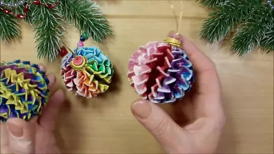 ЁЛОЧНЫЕ ШАРИКИ из фоамирана, Новогодние игрушки своими руками 🎄 diy christmas ornaments