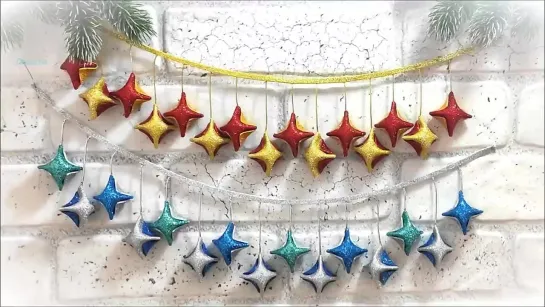 ОЧЕНЬ ПРОСТО Гирлянда из фоамирана Новогодний декор на стену 🎄diy christmas ornament Wall Decoration