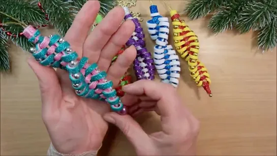 ИНТЕРЕСНЫЙ способ как сделать НОВОГОДНИЕ игрушки из фоамирана 🎄 Interesting DIY christmas ornaments