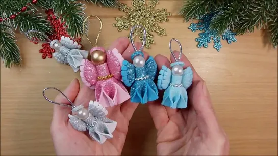 ЛЕГКО и БЫСТРО, АНГЕЛ из фоамирана на ёлку своими руками 😇 DIY Christmas Angels, Foam Eva