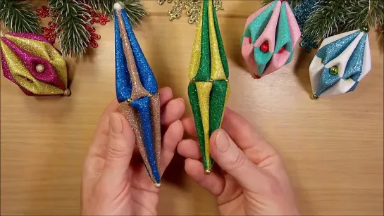 ПРОСТЫЕ ёлочные игрушки из фоамирана своими руками 🎄 diy christmas ornaments