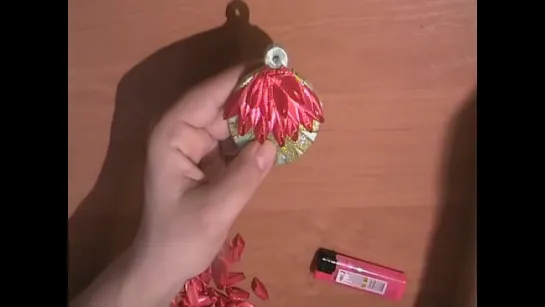 Новогодний шар канзаши. Елочные игрушки своими руками. __ Christmas ball kanzashi.