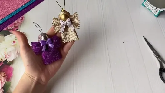 Ангел из фоамирана 👼 Просто и легко 🎄 Новогодние игрушки своими руками 🎄_ DIY Christmas Angel