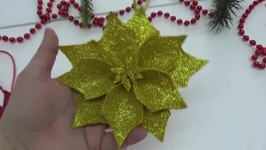 🎄🎅🎄 Рождественские цветы из фоамирана Cómo hacer Flores Navideñas Fácil y rápido