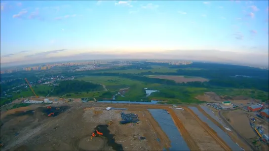 FPV skywalker, полет на рассвете над мусорной свалкой