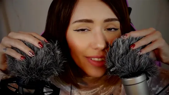 ASMR Scratching Fluffy Mic, Upclose Whispering, Hand Movements to Help you Relax