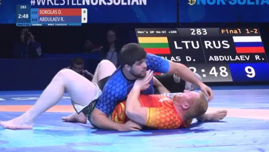 final 100 +kg Sokolas vs Abdulaev UwwWorld2019