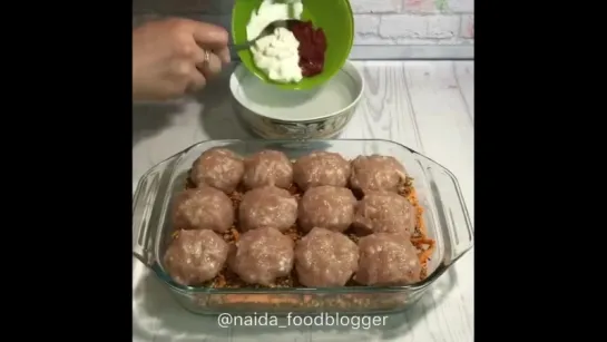 Гречка с мясными шариками (описание под видео)