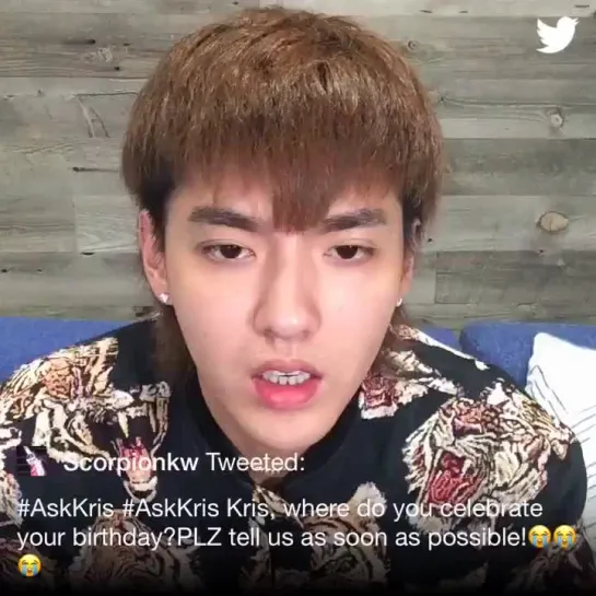 [TWITTER] 181013 #AskKris Live Chat on Twitter @ Wu Yi Fan