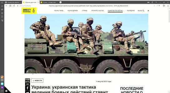 Amnesty International. Неудобная правда... Мелитополь 4 августа 2022.