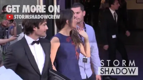 Nikki Reed and Ian Somerhalder going out of red carpet in Cannes