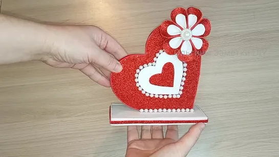 💕Amazing 3D HEART for St. Valentines Day decoration. Glitter foam sheet crafts. Cardboard crafts