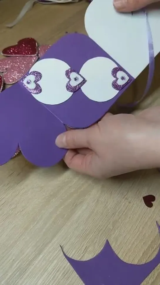 Открытка-валентинка из фоамирана за 10 мин - DIY foam Valentines Day Card