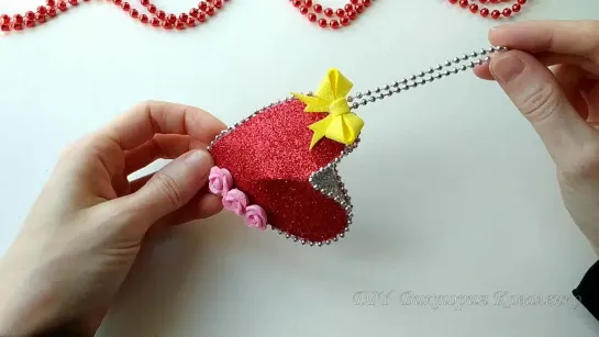 DIY Valentines Day craft 💕 3D Heart  💕 Объемное 3Д сердечко-валентинка на 14 февраля из фоамирана