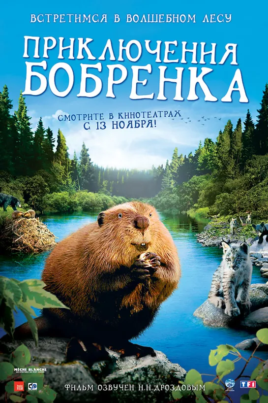 Приключения бобрёнка / Mèche Blanche, les aventures du petit castor (2007 Франция) 2008) документальный дети в кино