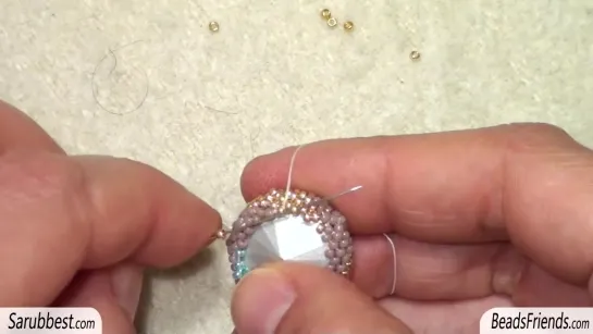 How to bezel a Rivoli - Google Chrome bezel with beads - DIY beaded earrings