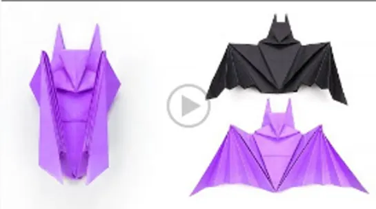 Оригами на Хэллоуин ЛЕТУЧАЯ МЫШЬ _ Origami bat paper