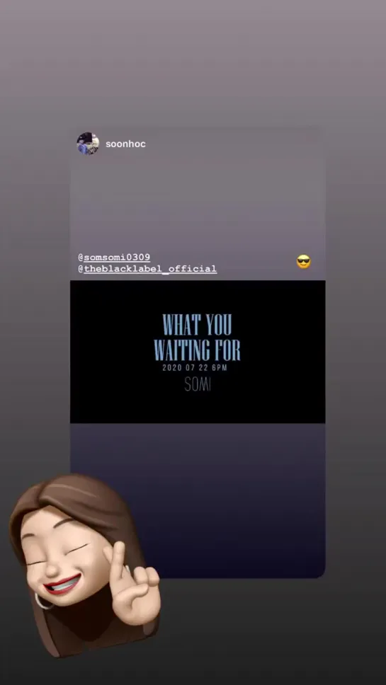 somsomi0309's story on Instagram, uploaded 17.07.2020