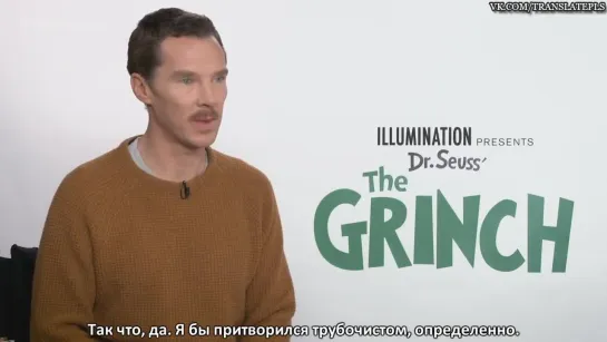 Benedict Cumberbatch Turns Into a Grinch When Hes Hangry "The Grinch Interview" Fandango [RUS SUB]