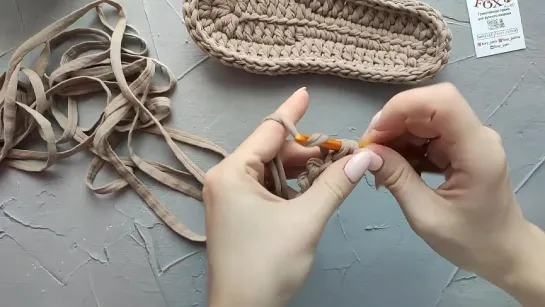 Тапочки из трикотажной пряжи крючком (LesyaZagainova Knits)