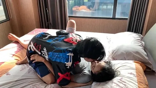 Hot Asian Couple fuck on bed