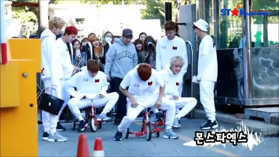 [VK] [02.10.15] Monsta X по пути на @ Music Bank