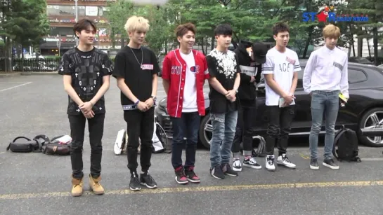 [VK] [05.06.15] Monsta X по пути на репетицию @ Music Bank