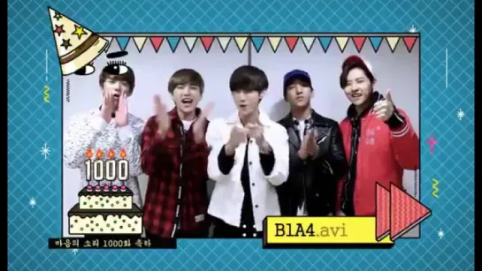 [OTHER][151210] B1A4 @ Congratulatory message for webtoon 'The Sound of Heart' 1000 episodes