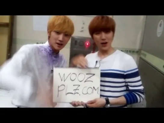 [OTHER][140217] Jinyoung & Sandeul @ Greetings for "woozplz" & Kpop fans