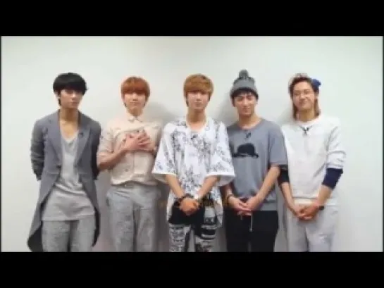 [130710] @ B1A4 Greeting Message for 'What's Going On' (Japan version).