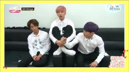 [BACKSTAGE][150815] B1A4 @ MBC Show Champion Backstage