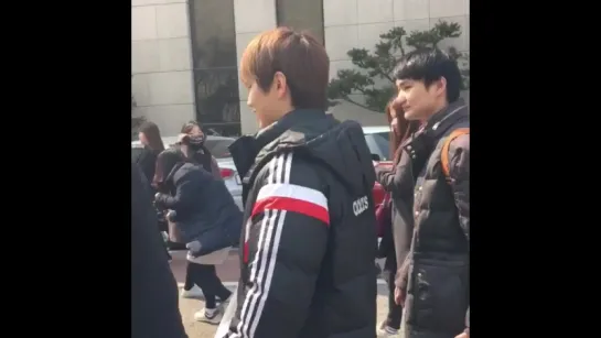 [FANCAM][160314] Sandeul @ On the way to KBS "Immortal Song 2" Recording