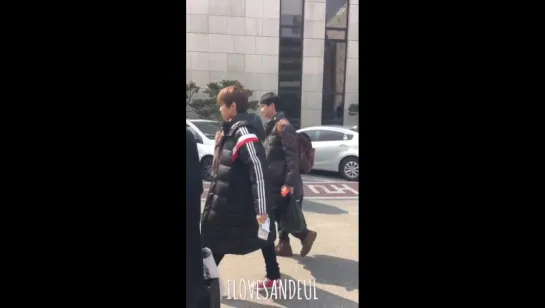 [FANCAM][160314] Sandeul @ On the way to KBS "Immortal Song 2" Recording