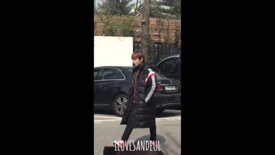 [FANCAM][160314] Sandeul @ On the way to KBS "Immortal Song 2" Recording