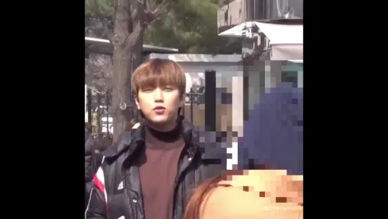 [FANCAM][160314] Sandeul @ On the way to KBS "Immortal Song 2" Recording