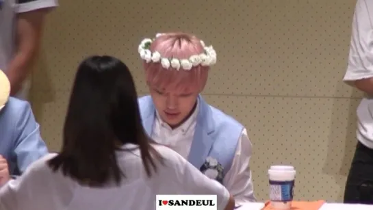 [FANCAM][150823] B1A4 (Sandeul focus) @ Kyobo Hot Tracks Fansign