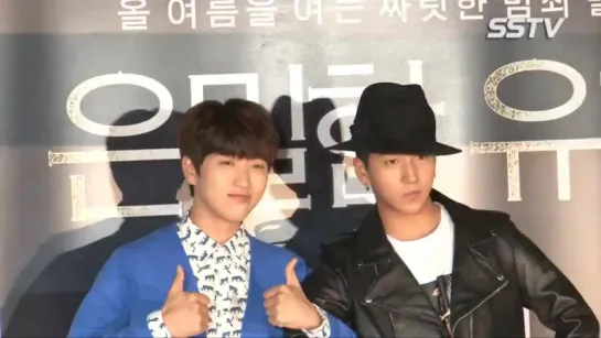 [FANCAM][150528] Sandeul and Baro @ "Perfect Proposal" VIP Premiere